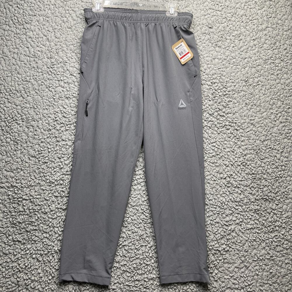 Reebok Joggers Pant Mens S Agility Woven GRAY Slim Fit NEW Zip Ankle $70 MSRP
